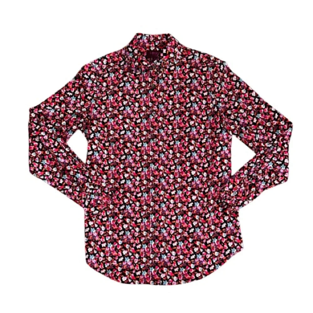 Liberty Art Fabrics x J.Crew Rounded Ruffle Collar Button Up Shirt F8523 Size 6 - Picture 2 of 8